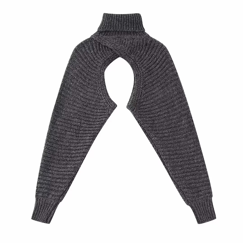Fashion Grey Stand-up Collar Jumper,Sweater