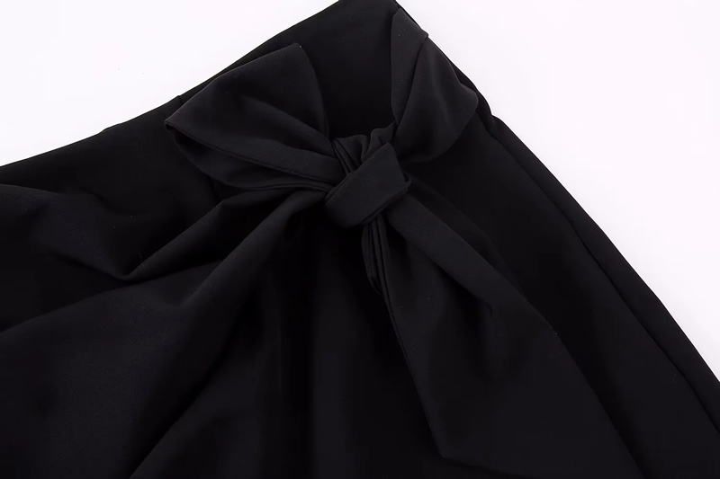 Fashion Black Polyester Knot Skirt,Shorts