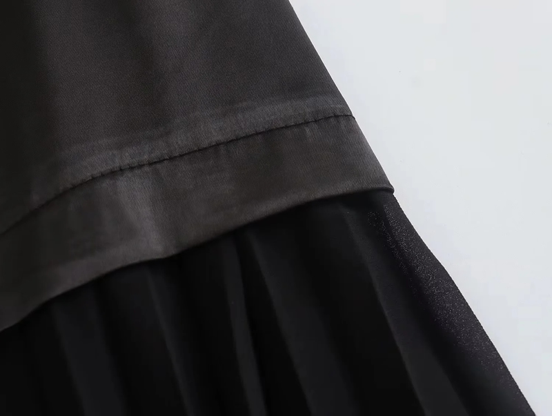 Fashion Black Polyester Pleated Irregular Hem Skirt,Skirts