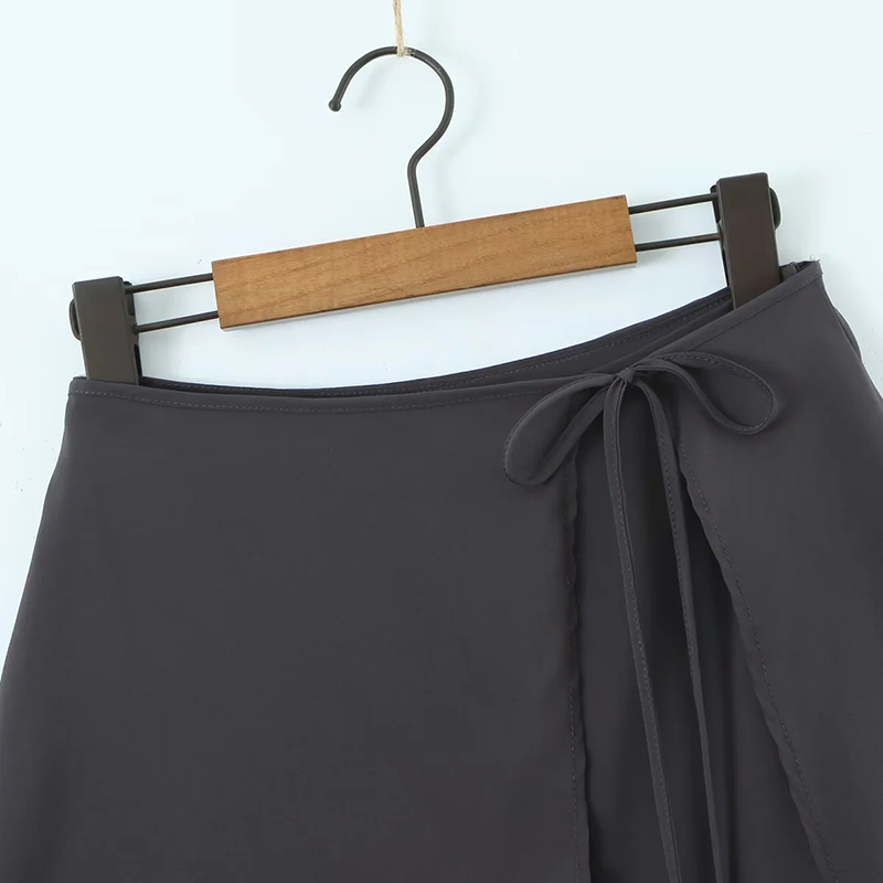 Fashion Purple Gray Polyester Tie Skirt,Skirts