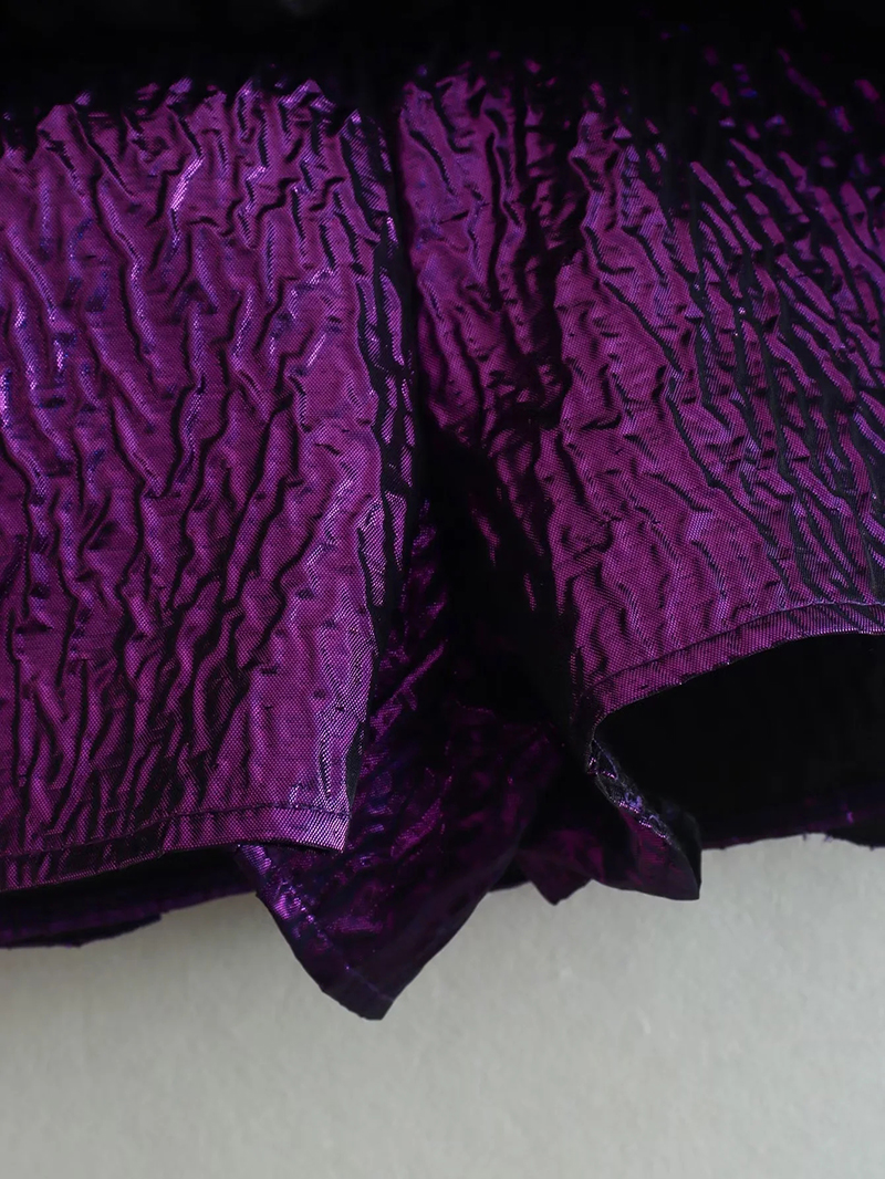 Fashion Purple Polyester Layered Lace Culottes,Shorts