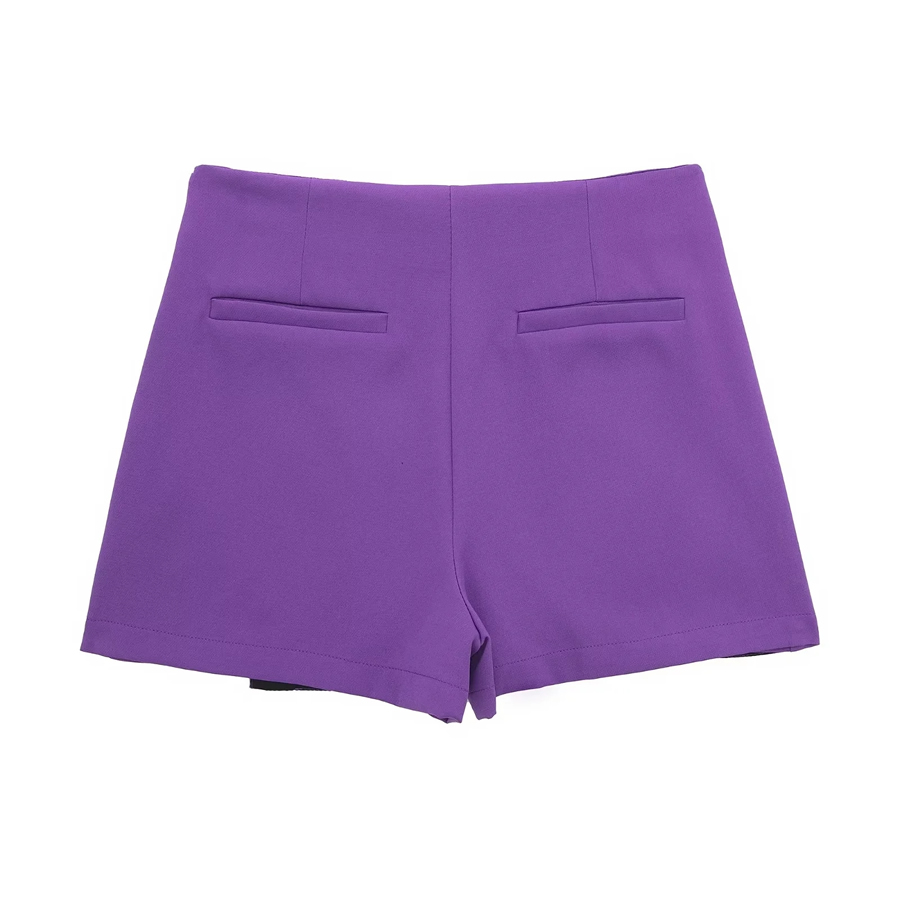 Fashion Khaki Solid Color Slit High Waist Culottes,Shorts