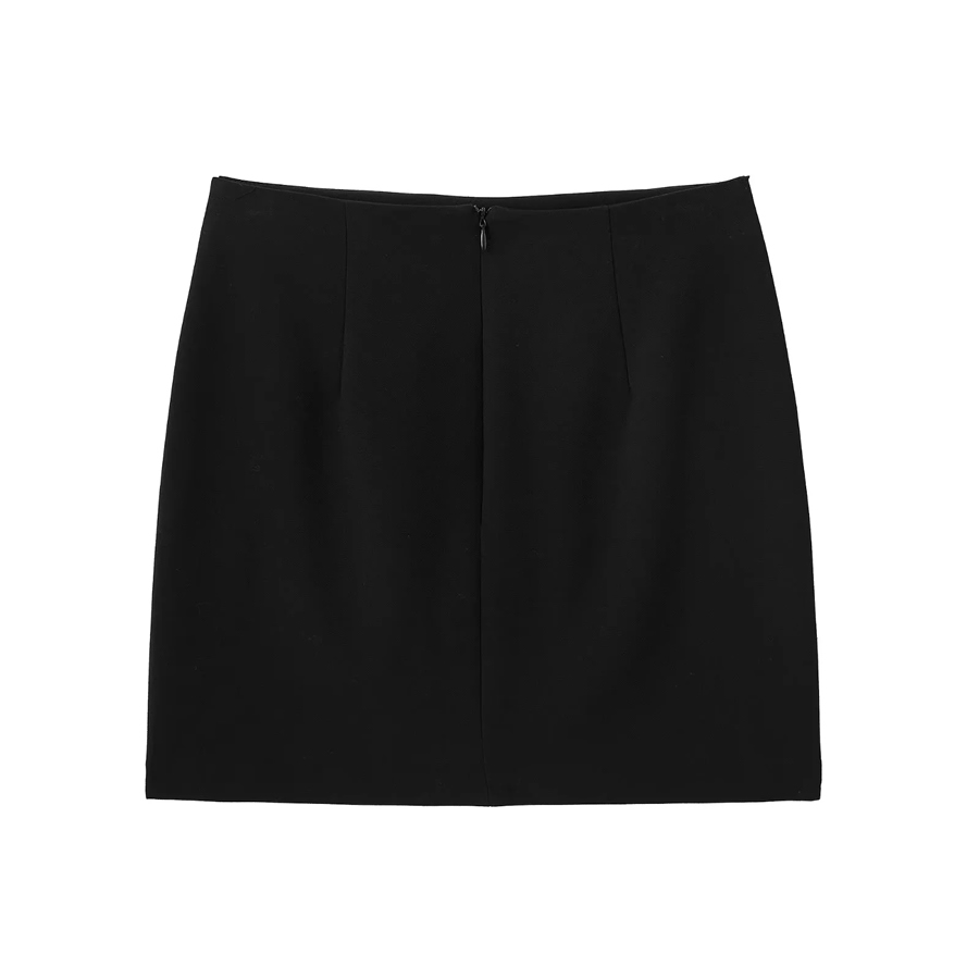 Fashion Black Geometric Fringe Skirt,Skirts