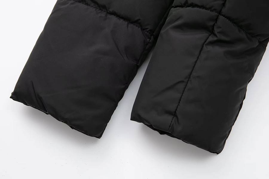Fashion Black Hooded Cotton Zip Jacket,Coat-Jacket