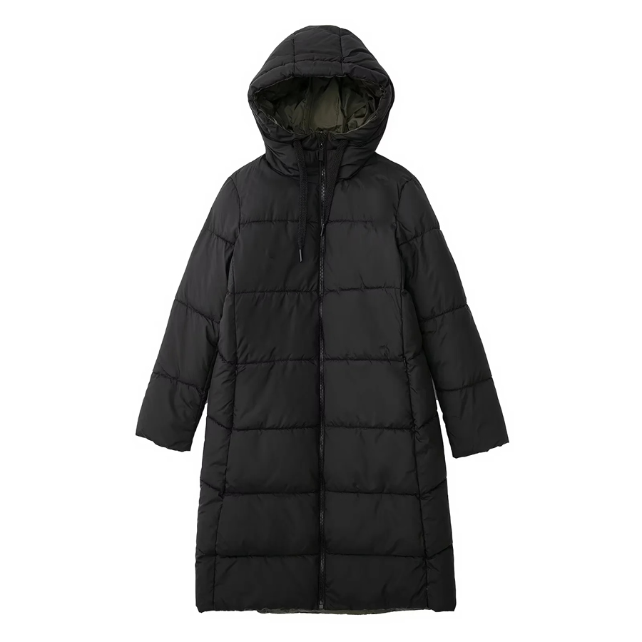 Fashion Black Hooded Cotton Zip Jacket,Coat-Jacket