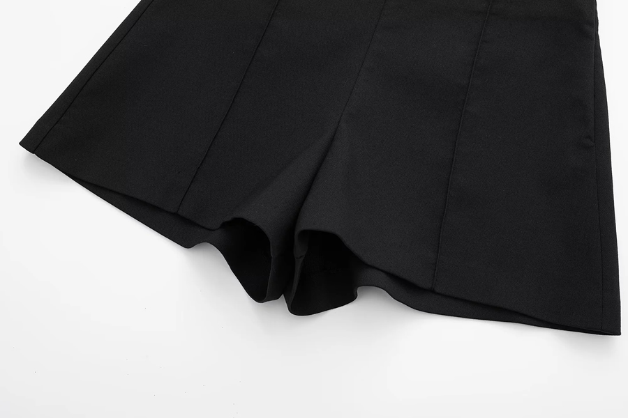 Fashion Black Polyester Threaded Shorts,Shorts