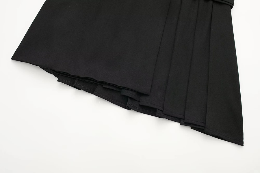 Fashion Grey Blended Wide Pleated Asymmetric Skirt  Blended,Skirts