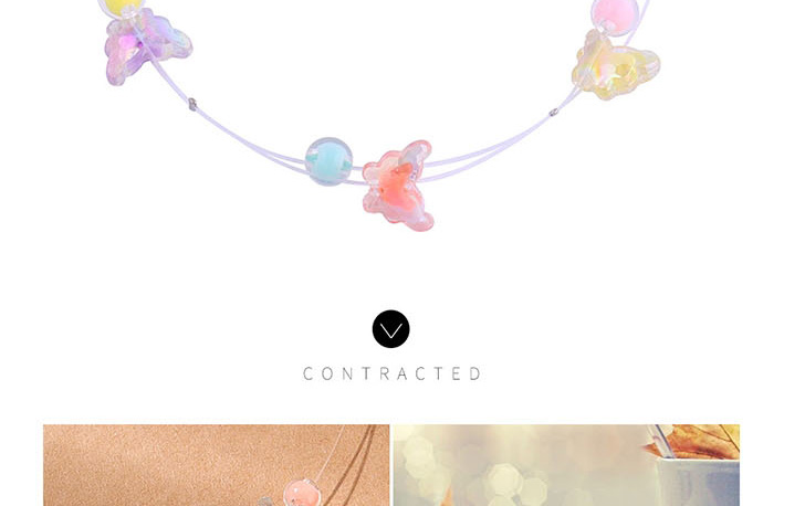 Fashion Color Resin Butterfly Necklace,Pendants
