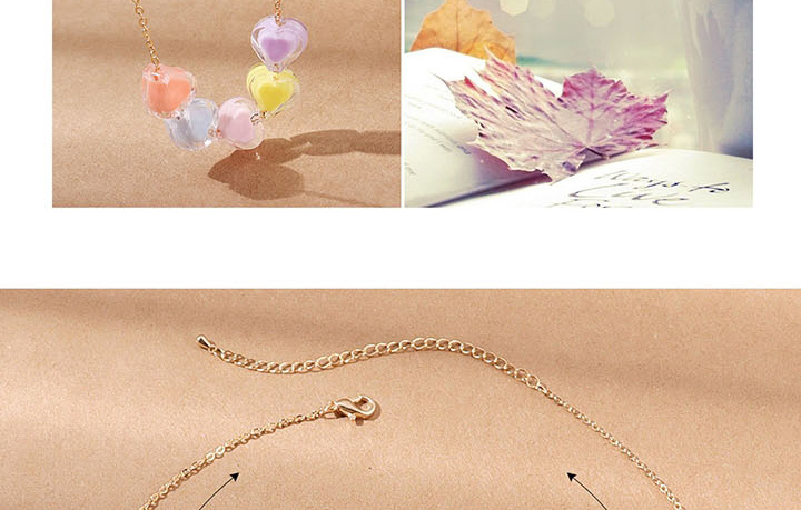 Fashion Gold Resin Heart Necklace,Pendants