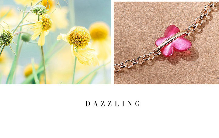 Fashion Pink Resin Butterfly Anklet,Fashion Anklets