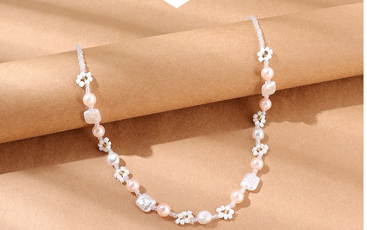 Fashion White Rice Beads Pearl Beaded Necklace,Beaded Necklaces