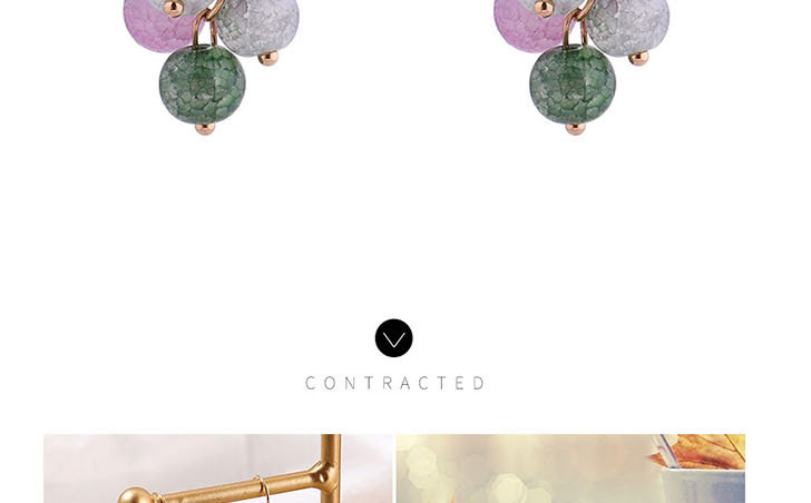 Fashion Color Plexiglas Bead Geometric Drop Earrings,Drop Earrings