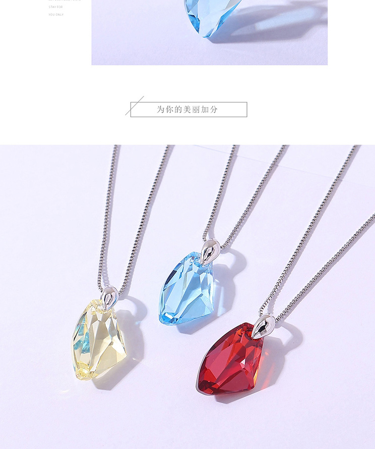 Fashion Sea ??blue Geometric Shaped Crystal Necklace,Crystal Necklaces