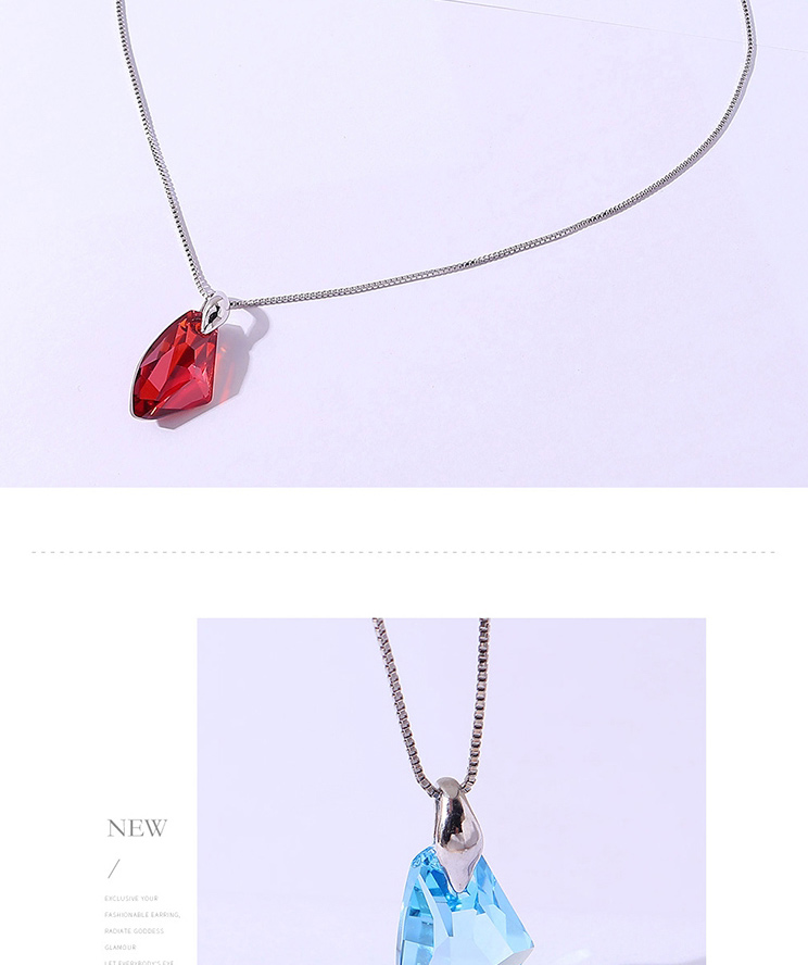 Fashion Red Geometric Shaped Crystal Necklace,Crystal Necklaces