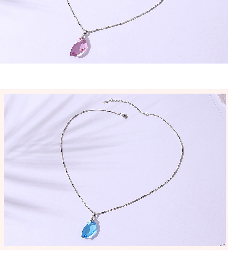 Fashion Pink Geometric Crystal Necklace,Crystal Necklaces