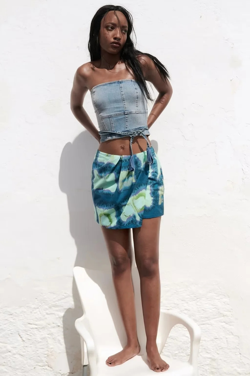 Fashion Printing Polyester Print Pleated Skirt,Skirts