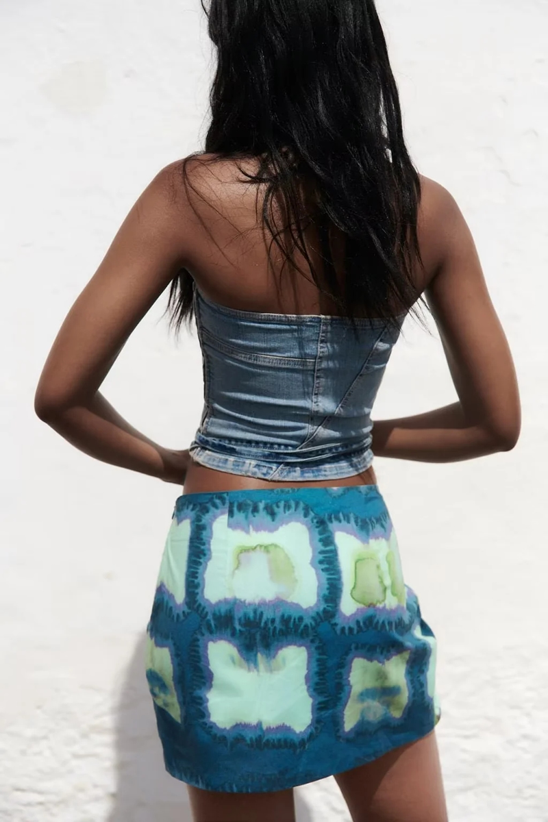 Fashion Printing Polyester Print Pleated Skirt,Skirts