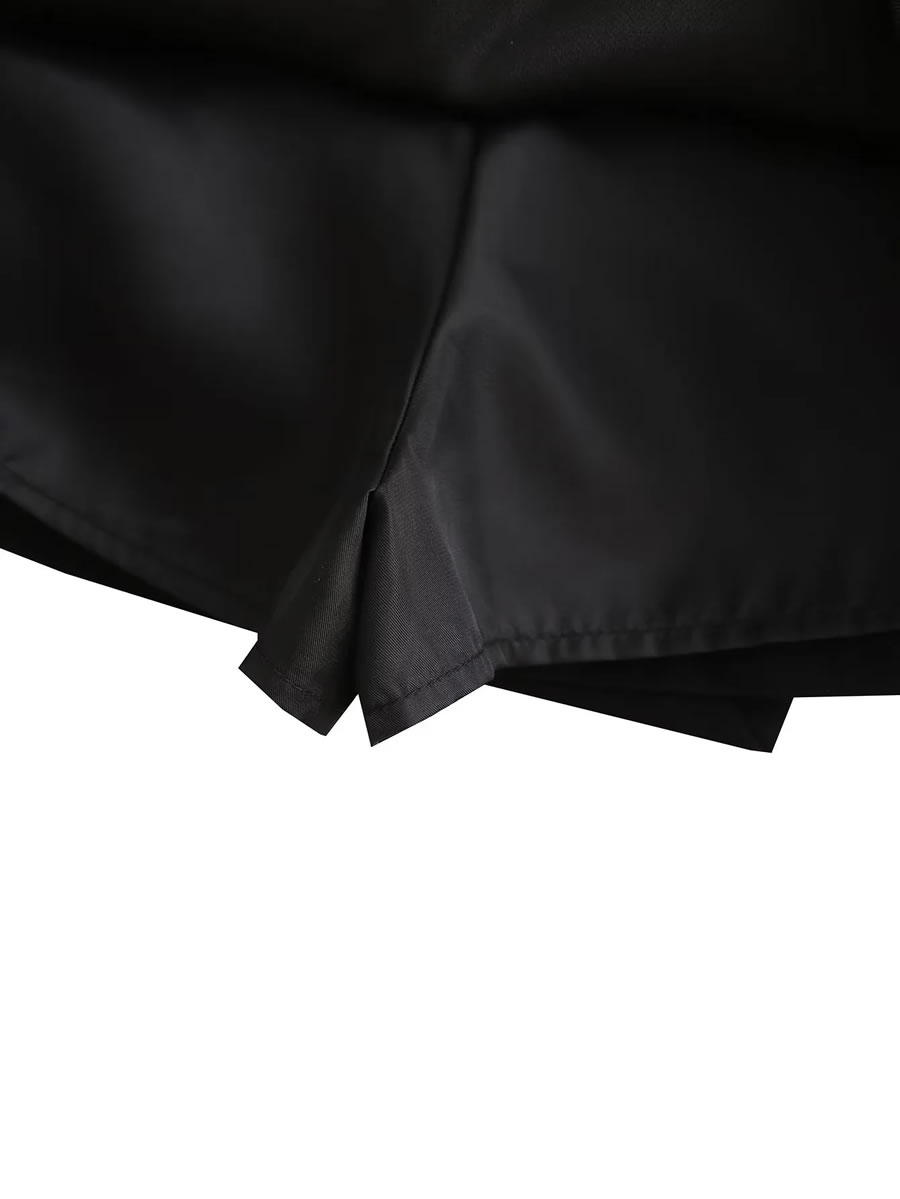 Fashion Black Woven Pocket Cargo Skirt,Skirts