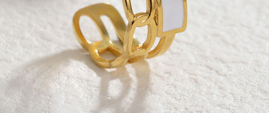 Fashion Gold Titanium Geometric Split Ring,Rings