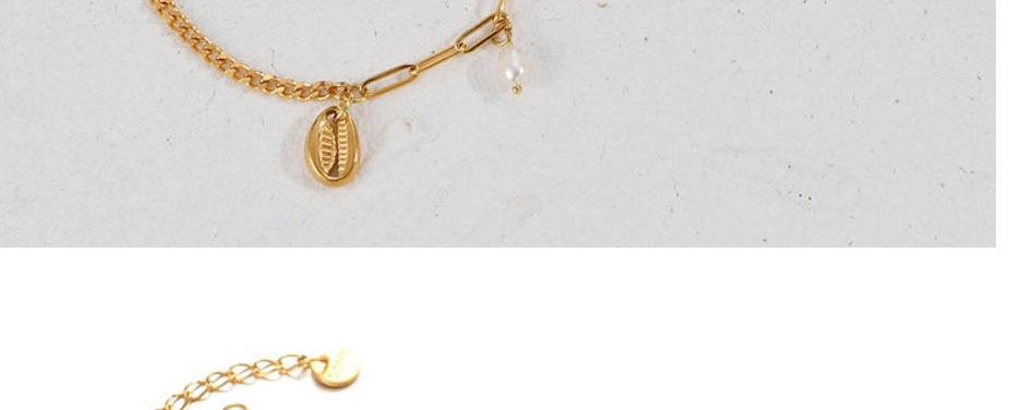 Fashion Gold Titanium And Steel Clay Beaded Shell Bracelet Set,Jewelry Set