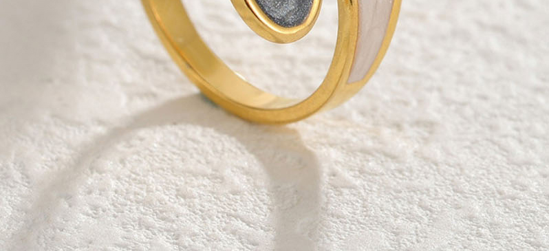 Fashion Gold Titanium Oil Drip Geometric Split Ring,Rings