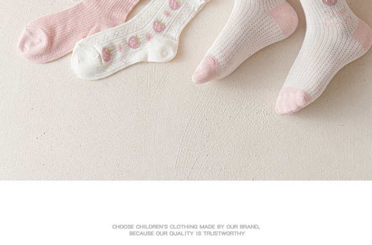 Fashion Bear Baby [spring And Summer Mesh Socks 5 Pairs] Cotton Printed Children