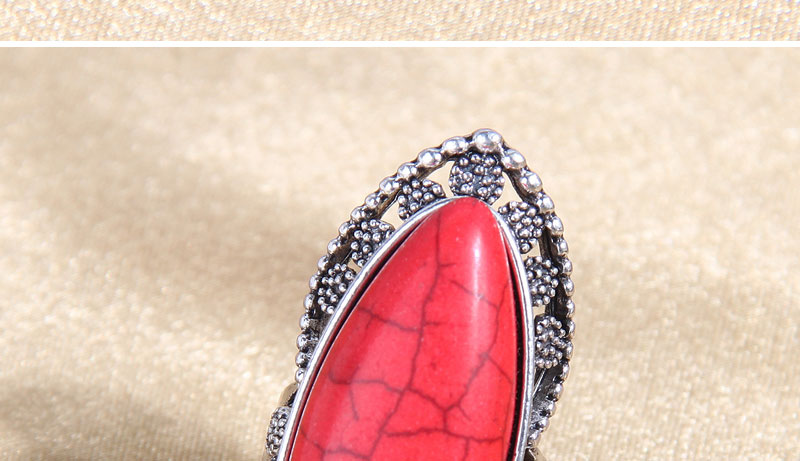 Fashion Silver Alloy Geometric Red Turquoise Ring,Fashion Rings
