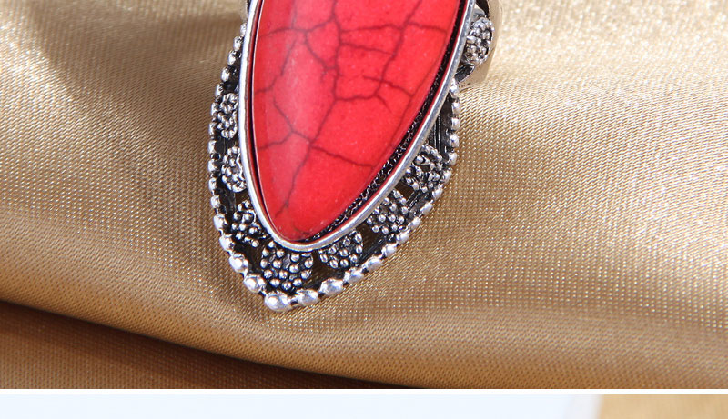 Fashion Silver Alloy Geometric Red Turquoise Ring,Fashion Rings