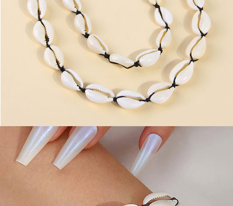 Fashion White Suit Ethnic Shell Knotted Necklace Bracelet Set,Jewelry Sets