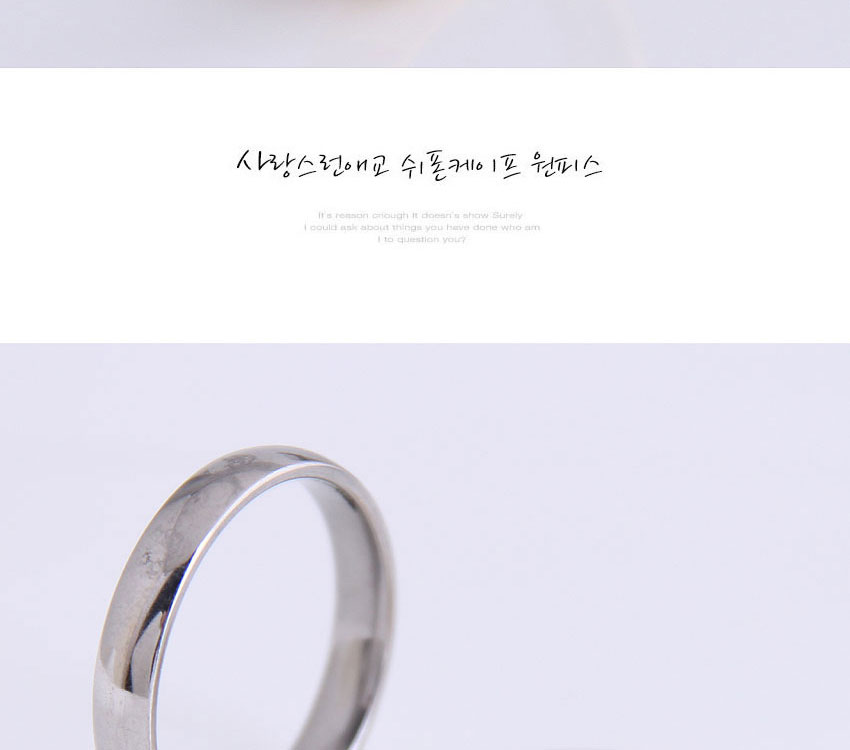 Fashion Silver Stainless Steel Smooth Ring,Rings