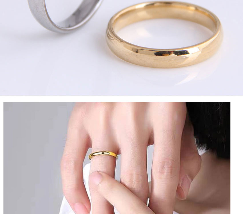 Fashion Gold Stainless Steel Smooth Ring,Rings