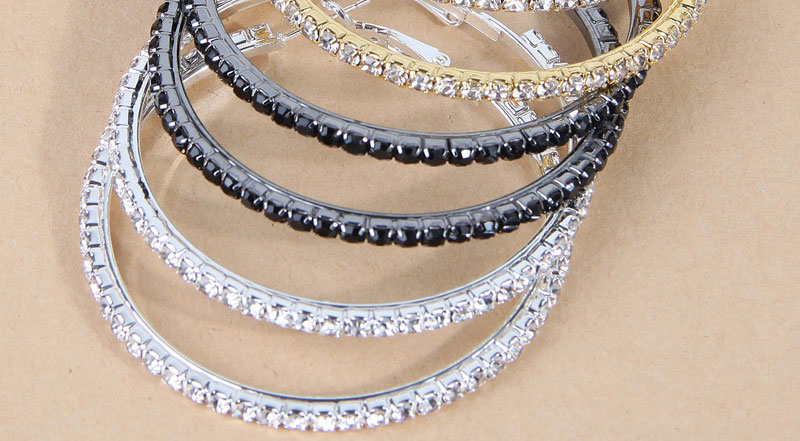 Fashion Set Titanium Steel Diamond Round Earring Set,Jewelry Set