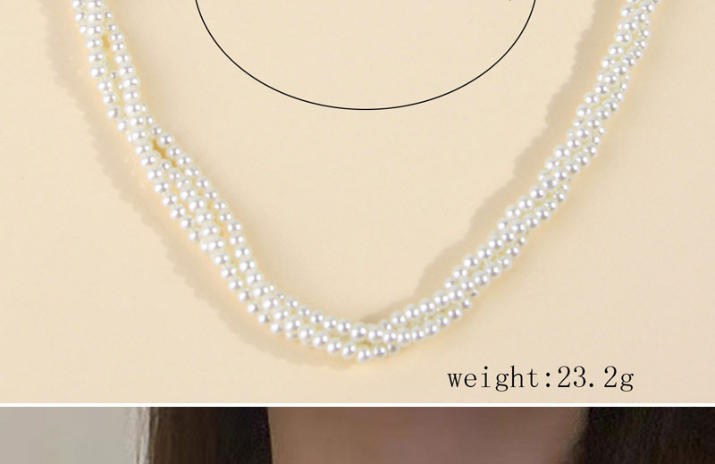 Fashion Gold Pearl Beaded Layered Necklace,Multi Strand Necklaces