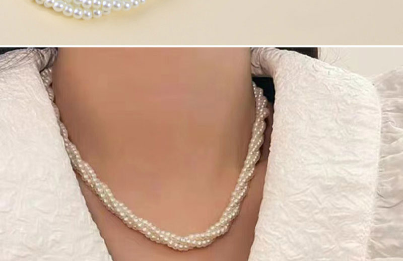 Fashion Gold Pearl Beaded Layered Necklace,Multi Strand Necklaces