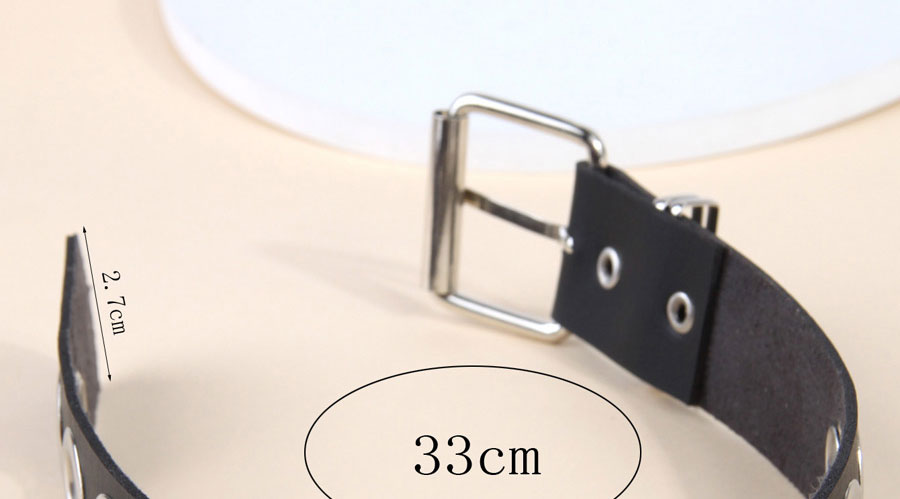 Fashion Black Pu Leather Ring Necklace,Chokers