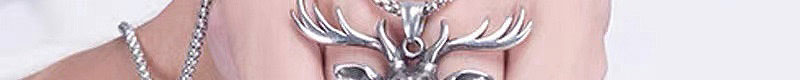 Fashion Silver Alloy Geometric Goat Necklace,Pendants