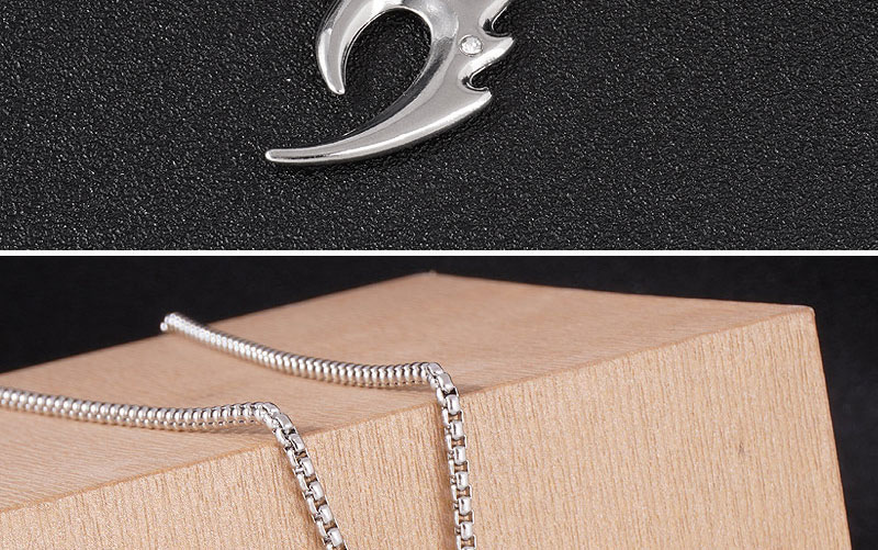 Fashion Silver Alloy Geometric Spike Necklace,Men