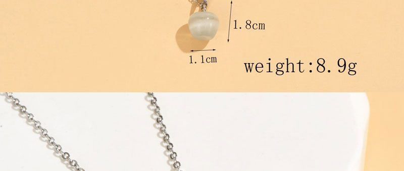 Fashion Silver Titanium Steel Geometric Apple Earring Necklace Set,Jewelry Set