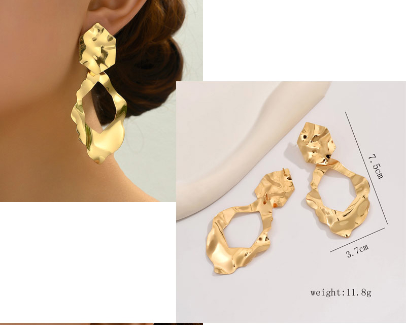 Fashion Gold-3 Alloy Geometric Leaf Earrings,Drop Earrings
