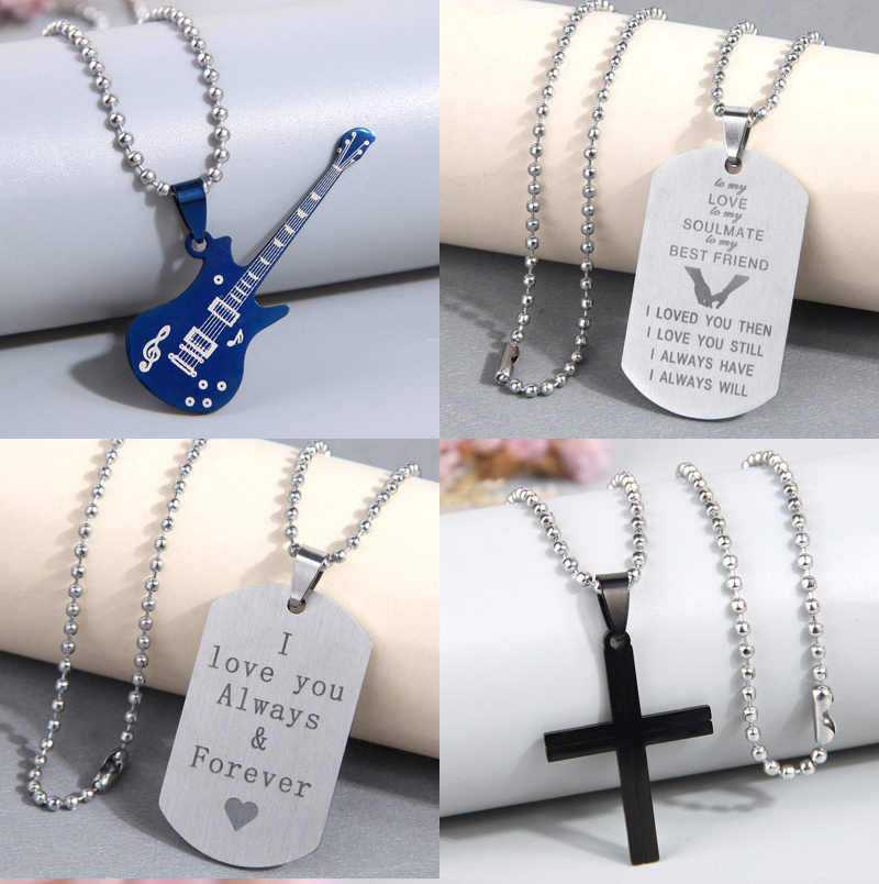 Fashion 6# Titanium Steel Ball Chain Alphabet Shield Men Necklace,Bracelets