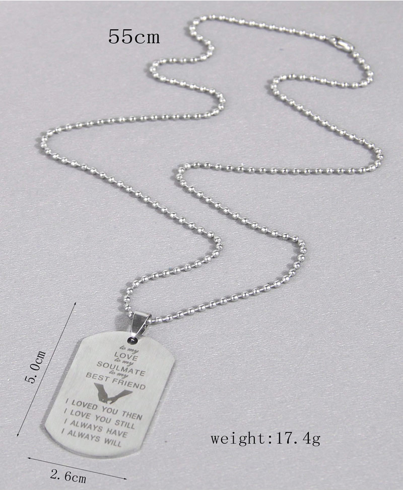 Fashion 5# Titanium Steel Ball Chain Alphabet Shield Men Necklace,Bracelets