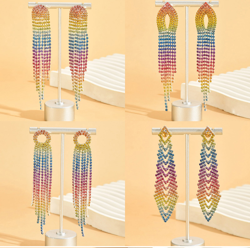 Fashion 5# Alloy Diamond Tassel Earrings,Drop Earrings