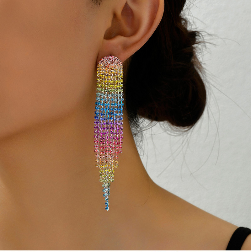 Fashion 5# Alloy Diamond Tassel Earrings,Drop Earrings