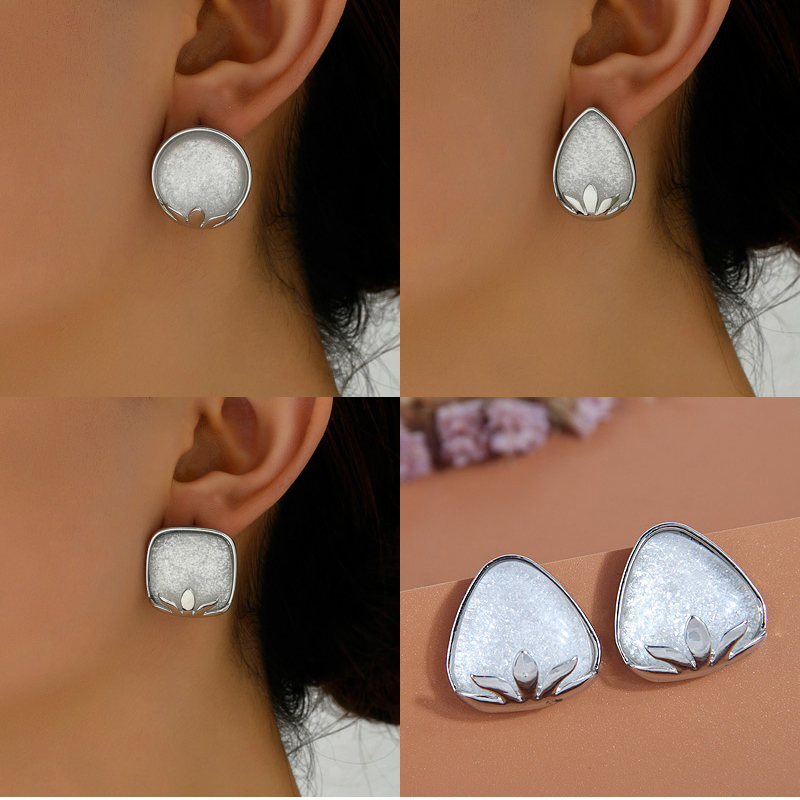 Fashion Round Metal Geometric Round Stud Earrings,Stud Earrings