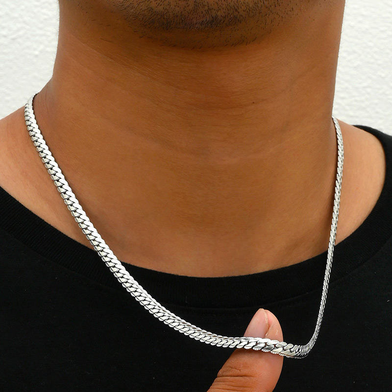 Fashion Necklace Stainless Steel Geometric Chain Men