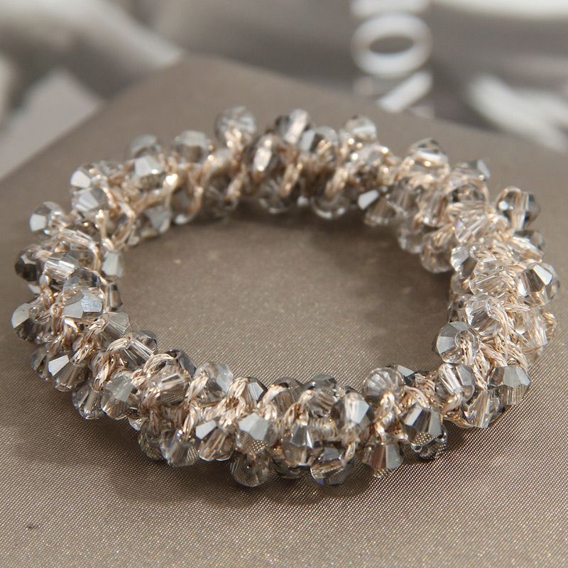 Fashion Grey Crystal Braided Bracelet,Crystal Bracelets