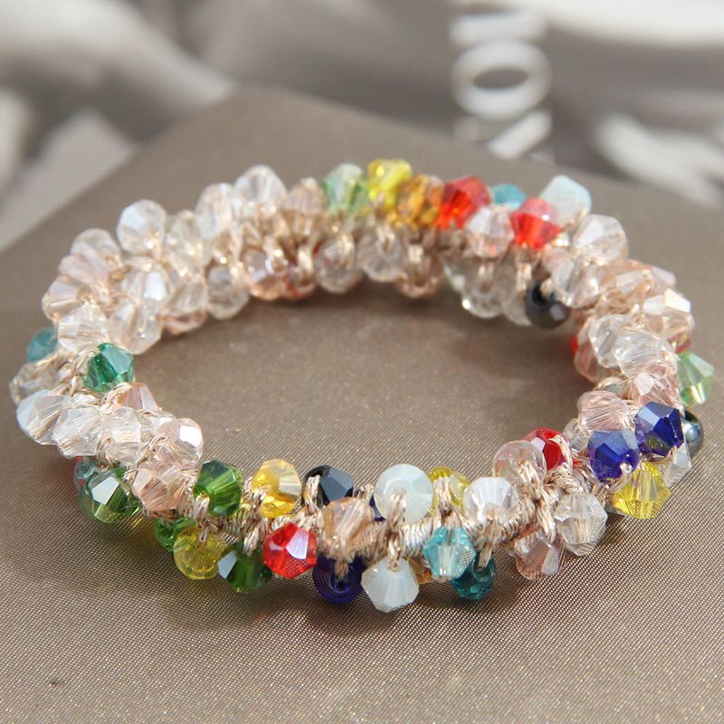Fashion White Crystal Braided Bracelet,Crystal Bracelets