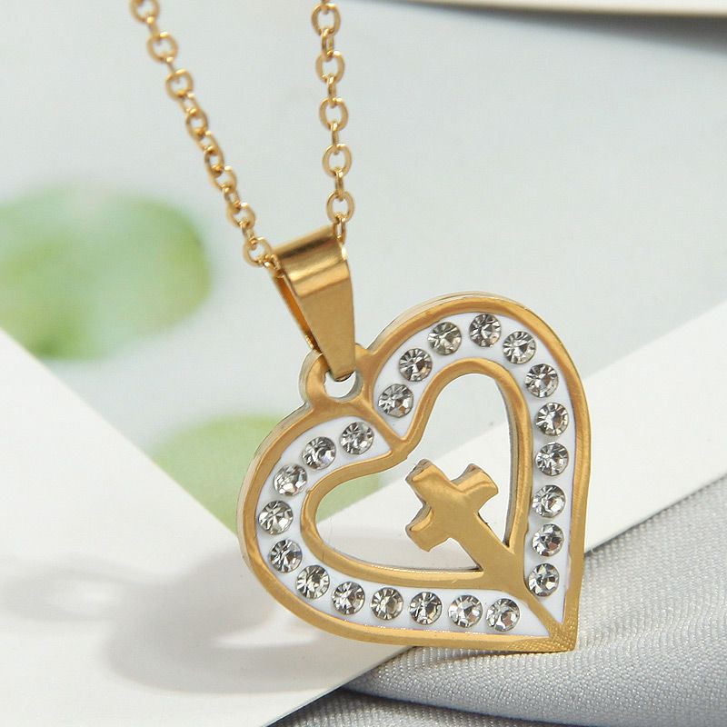 Fashion 10# Titanium Steel Diamond Owl Necklace,Necklaces