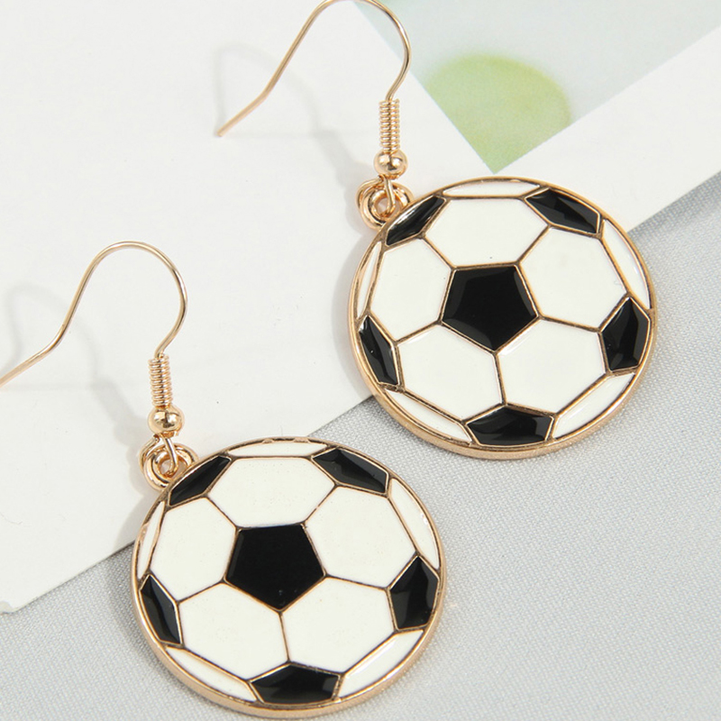 Fashion Gold Alloy Dripping Football Earrings,Drop Earrings