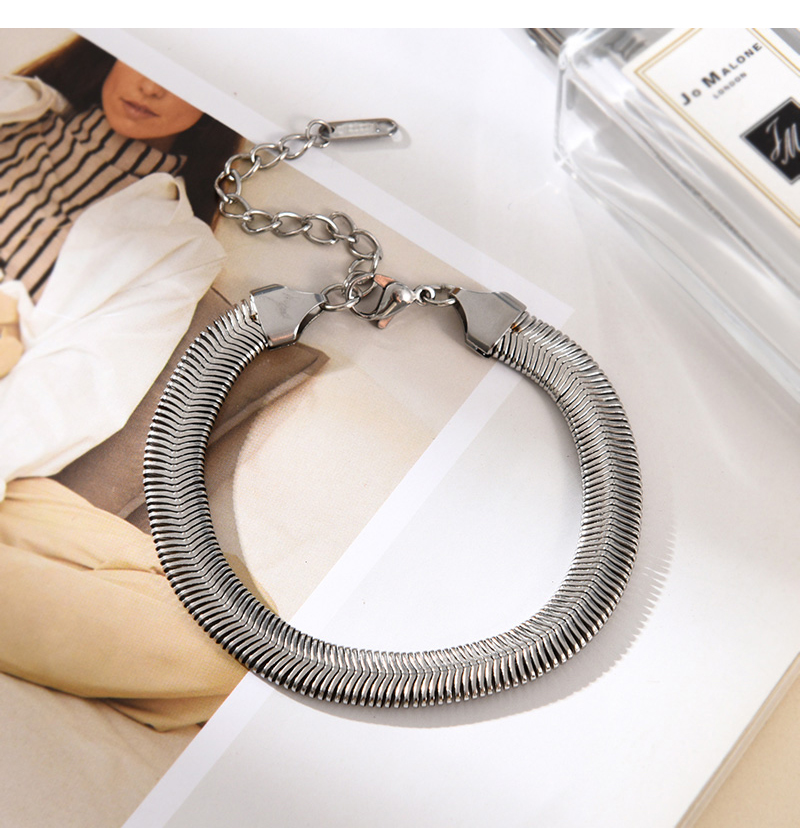 Fashion Silver Titanium Steel Snake Bone Chain Bracelet,Bracelets